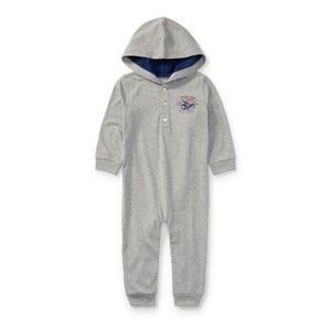 RALPH LAUREN HOODED COTTON JERSEY COVERALL